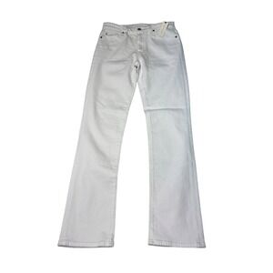 NWT AG Adriano Goldschmied Mari High Rise Slim Straight White Jeans Womens 27X30